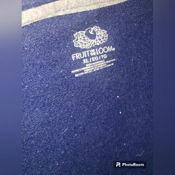 Like New Fruit of the Loom Blue Zip Up Hooded Sweater - Picture 3 of 4